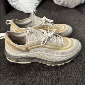 Men's Cream and Yellow Sneakers